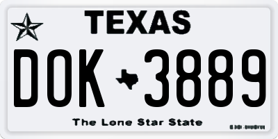 TX license plate DOK3889