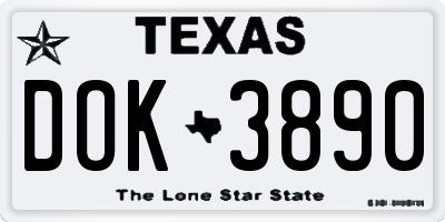 TX license plate DOK3890