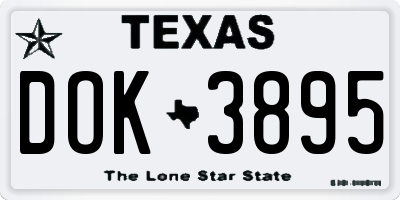 TX license plate DOK3895