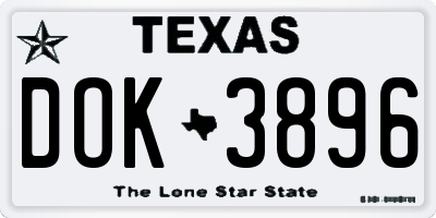 TX license plate DOK3896