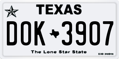 TX license plate DOK3907
