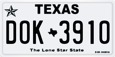 TX license plate DOK3910