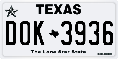TX license plate DOK3936