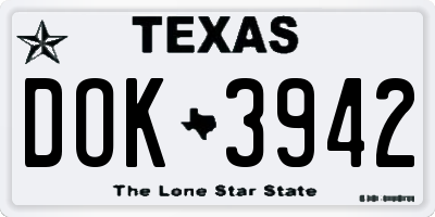 TX license plate DOK3942