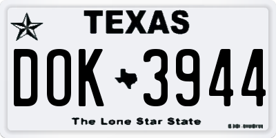 TX license plate DOK3944