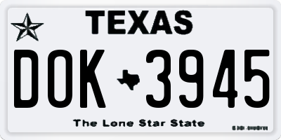 TX license plate DOK3945