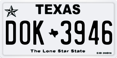 TX license plate DOK3946