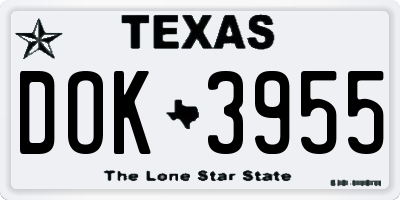 TX license plate DOK3955