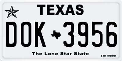 TX license plate DOK3956