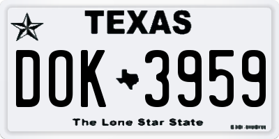 TX license plate DOK3959