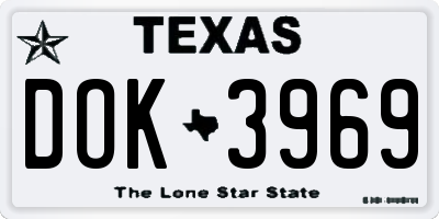 TX license plate DOK3969