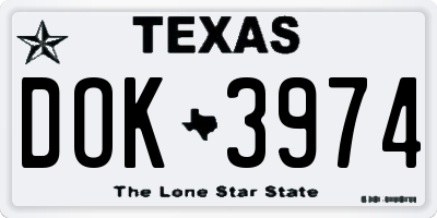 TX license plate DOK3974