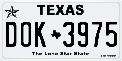TX license plate DOK3975