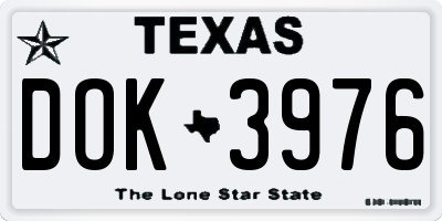 TX license plate DOK3976