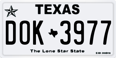 TX license plate DOK3977