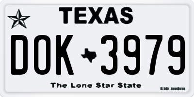 TX license plate DOK3979