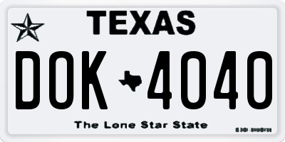 TX license plate DOK4040