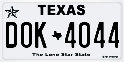 TX license plate DOK4044