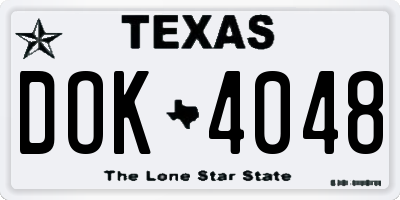 TX license plate DOK4048