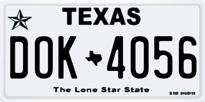 TX license plate DOK4056