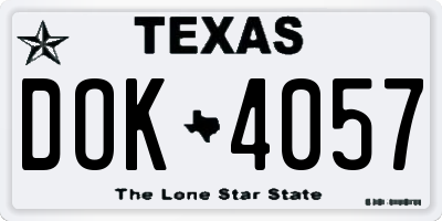 TX license plate DOK4057
