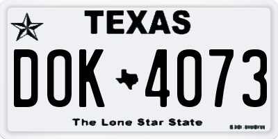 TX license plate DOK4073
