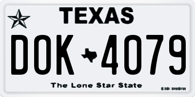 TX license plate DOK4079