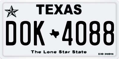 TX license plate DOK4088