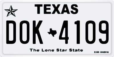 TX license plate DOK4109
