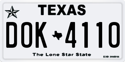 TX license plate DOK4110