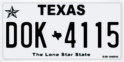 TX license plate DOK4115