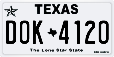 TX license plate DOK4120