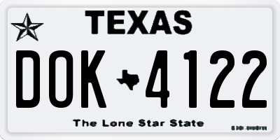 TX license plate DOK4122