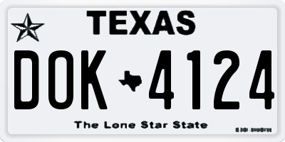 TX license plate DOK4124