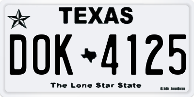 TX license plate DOK4125
