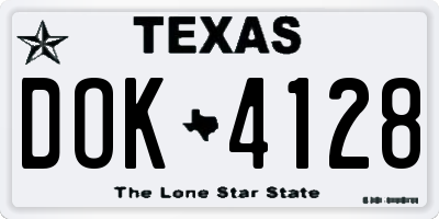 TX license plate DOK4128