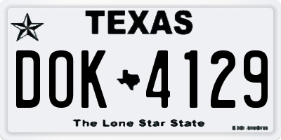 TX license plate DOK4129