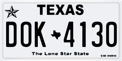 TX license plate DOK4130