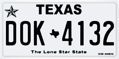 TX license plate DOK4132