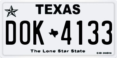 TX license plate DOK4133