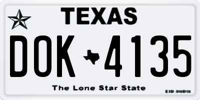 TX license plate DOK4135