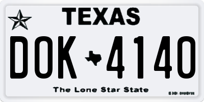 TX license plate DOK4140