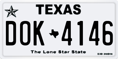 TX license plate DOK4146