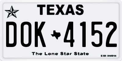 TX license plate DOK4152