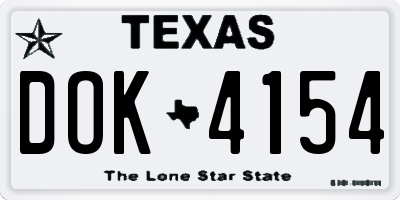 TX license plate DOK4154