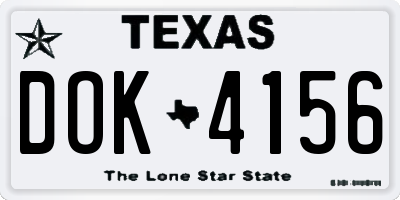 TX license plate DOK4156