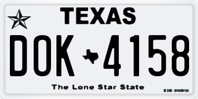 TX license plate DOK4158