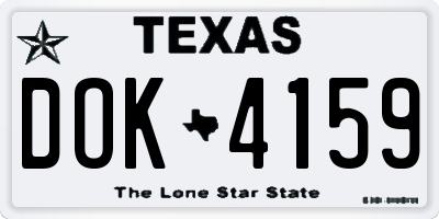 TX license plate DOK4159