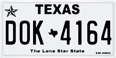 TX license plate DOK4164