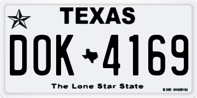 TX license plate DOK4169